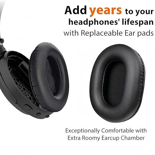 Repuestos de almohadillas para Audio Technica ATH M50X, cojines para auriculares compatibles con ATH-M50X M50 M40 M30 M20 MSR7, cuero sintético más suave, espuma de alta densidad – Negro miniatura 3
