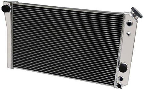 Full Aluminum Radiator Compatible with 1982-2002 Chevy S10/Blazer/Corvette V8 Swap CC829 1983 1985 1986 1989 1992 1995 1997 1999 2000, 4 Row Core Radiator