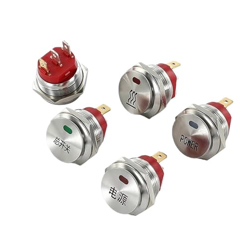 Interrupteur métallique 22mm 3 broches finition premium à LED bleue
