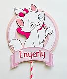 Personalized Marie the cat Themed Cake Topper