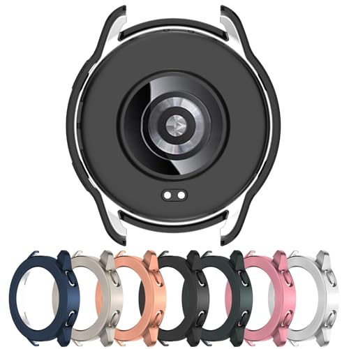 Disscool Funda compatible con Xiaomi Watch S3, reloj inteligente, suave, anticaídas, de policarbonato, de repuesto, con anillo de bisel giratorio, accesorios de reloj (negro)