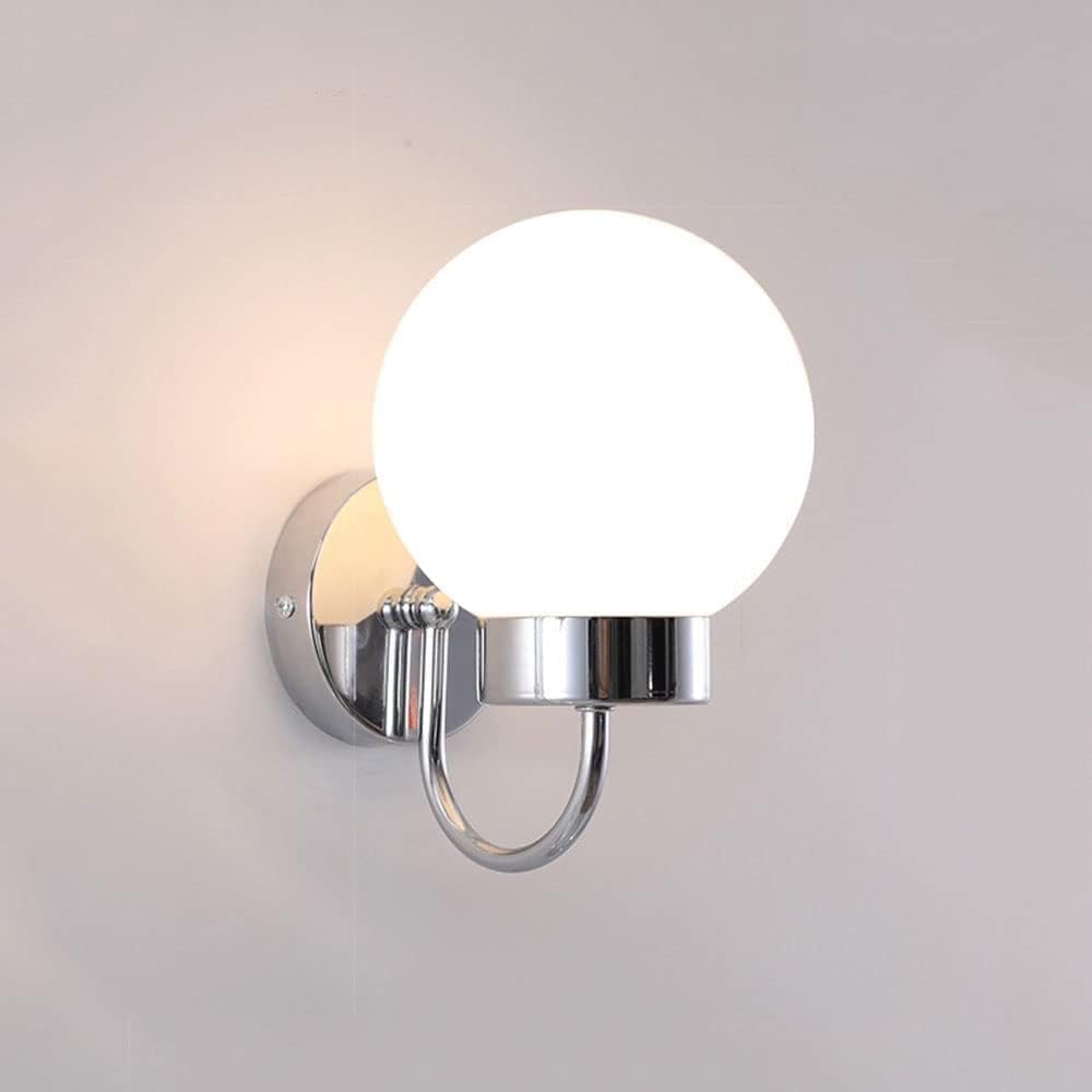 SXECAEPS Glass Globe Wall Sconce Chrome Mount Light - Lamp, Indoor Lighting Fixture Bedside Single Lamps, Pendant