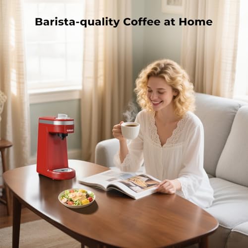 CHULUX Compact Coffee Maker for K-Cup Pods, Single Serve Machine for Quick Americano, Lightweight Coffee Brewer in Red - Image 5