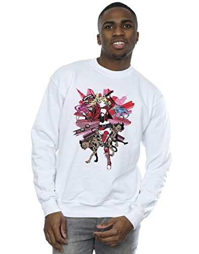 Absolute Cult DC Comics Men's Harley Quinn Hyenas Sweatshirt White XX-Large