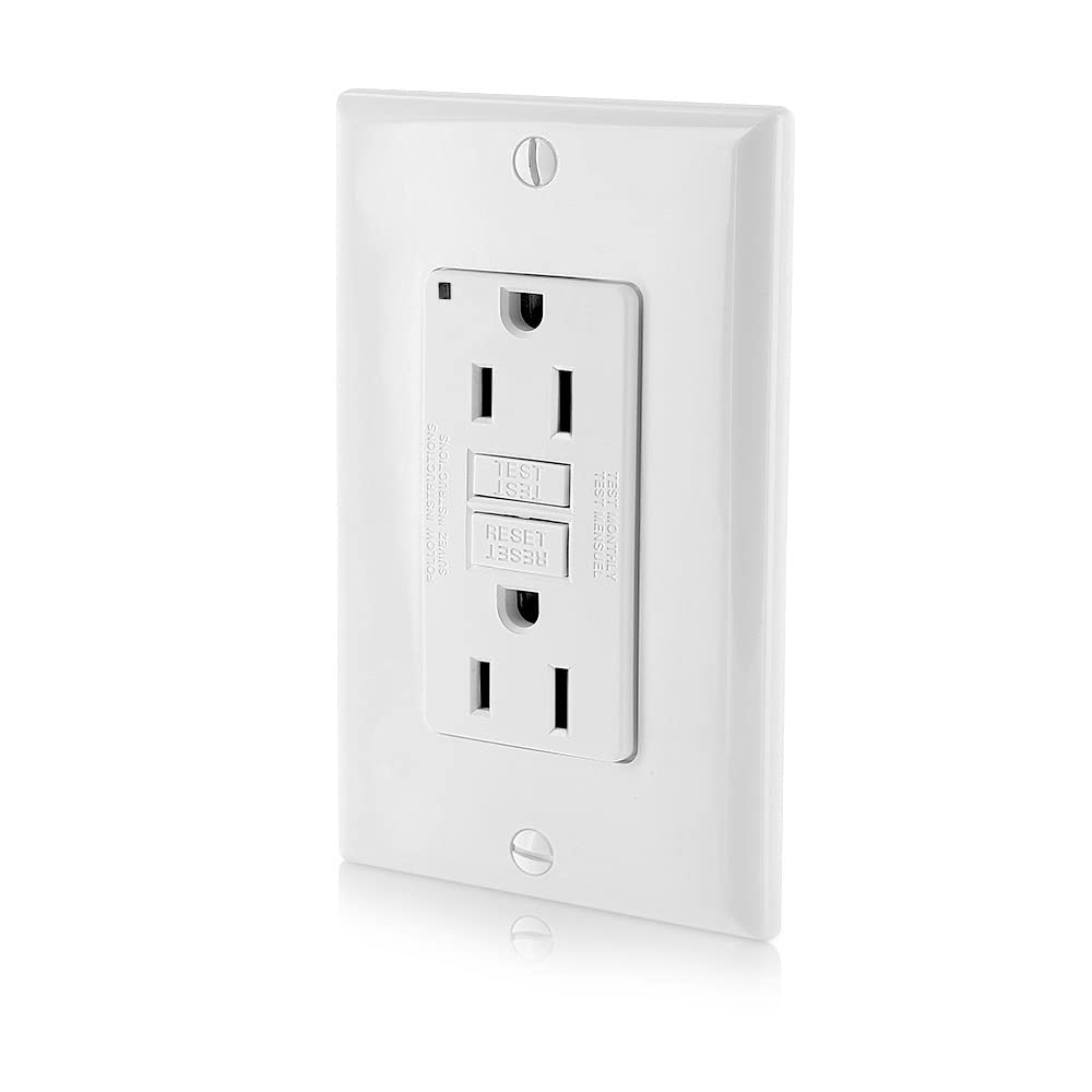 Leviton GFNT1-W Self-Test SmartlockPro Slim GFCI Non-Tamper-Resistant Receptacle with LED Indicator, 15-Amp, White-image-45