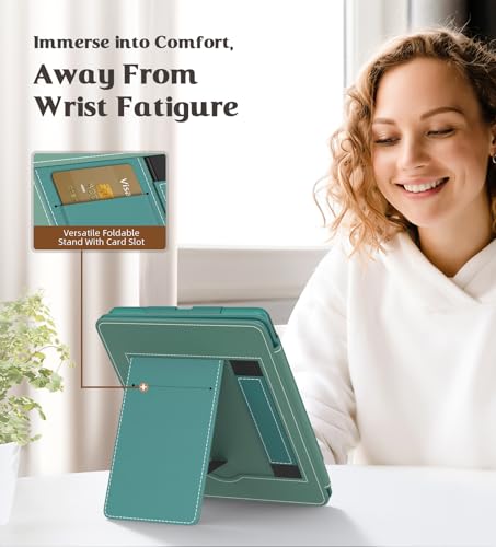 Image of MoKo Case for 7 inch /6.8 inch Kindle Paperwhite(12th /11th Generation-2024 /2021) and Kindle Colorsoft Signature Edition, Slim PU Shell Cover Case with Auto-Wake /Sleep for Kindle Paperwhite 2024, Jade Green