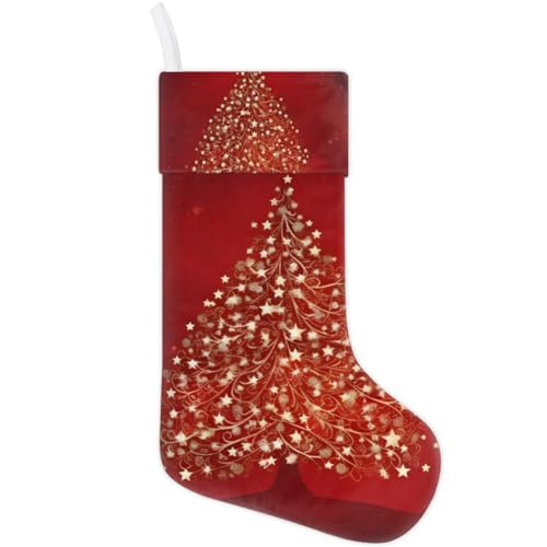 Christmas Stockings, 17.7in Christmas Tree Xmas Stocking Gift Treat Bags Bright Tree Xmas Stocking Hanging Ornaments for Xmas Party Gift Filler Fireplace Christmas Tree Decoration