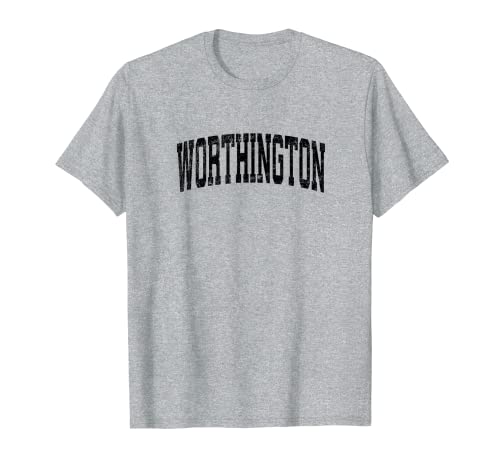 Worthington Minnesota MN Vintage Athletic Sports Black Desig T-Shirt