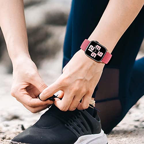 Braided Strap for Apple Watch Straps 45mm 44mm 42mm 46mm 41mm 40mm 38mm Women/Men,Stretchy Elastic Sport Solo Loop Bands for Apple Watch Ultra 49mm iWatch Series 10/9/8/7/6/5/4/3/SE - Image 4