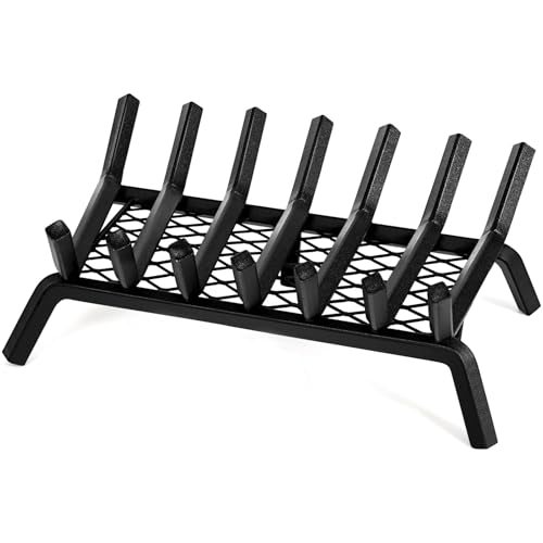 Inno Stage Fireplace Grates With Ember Retainer- 21 Inch Fireplace Log Grate Heavy Duty Solid Steel 7-Bars, Fire Grate, Inside Wrought Cast Iron Wood Stove Pit For Indoor Outdoor Chimney Hearth cover