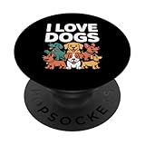Photo Gallery io amo cani carino cartone animato illustrazione popsockets popgrip adesivo Photo Gallery io amo cani carino cartone animato illustrazione popsockets popgrip adesivo