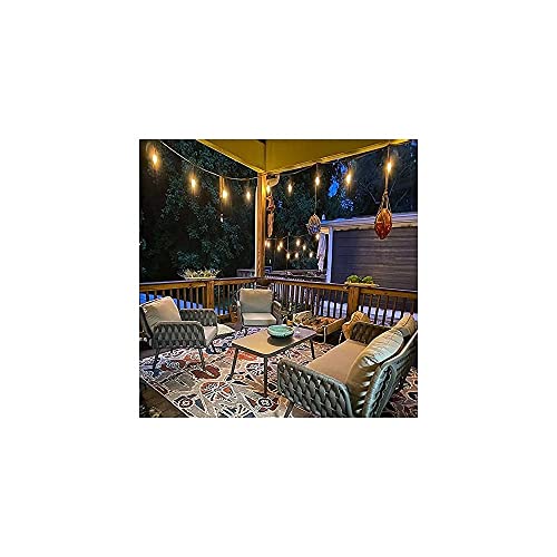 Image of LOCCUS 4 Piece Outdoor /Indoor Patio Furniture Set Waterproof Weaving Rope Couch Sofa Set with Powder-Coated Iron Conversation Bistro Set for Balcony Lawn Terrace Backyard (Black & Grey)