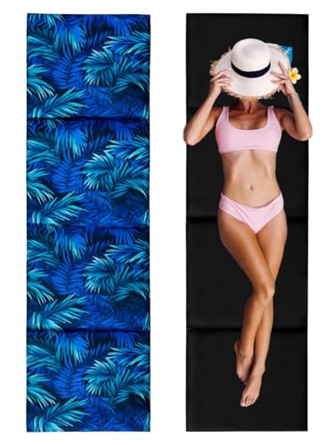 Faltbare Strandmatte 180x50 cm - Wasserabweisend, Komfortable Polsterung - Leicht & Platzsparend - Ideal für Strand, Picknick, Garten & Camping - Made in Poland - Robust und Praktisch - Blue Passion