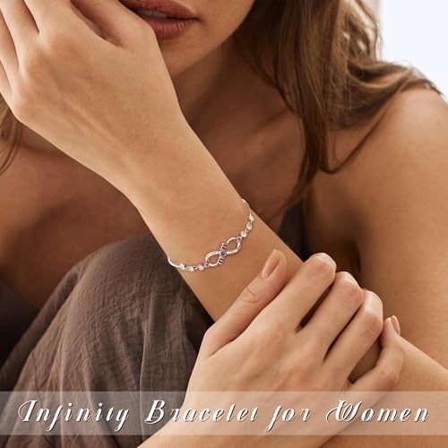 BAYLAY Infinity Bracelets for Women, 18K Plated Silver Infinity Bracelet Jewelry Gifts for Granddaughter Gigi Nana Mimi Bestie Mom Grandma Wife Daughter Sister2