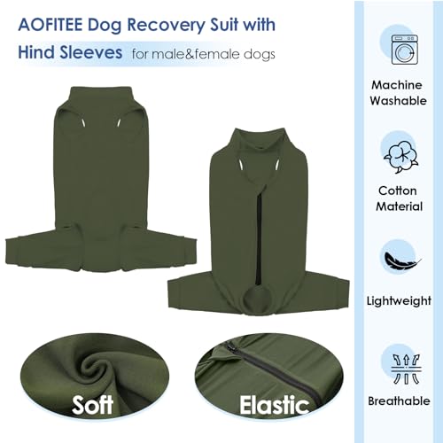 Image of AOFITEE Extra Large Dog Recovery Sleeve, Dog Recovery Suit for Hind Legs, Anti Licking Rear Leg Sleeve for Female Male Dogs, Wound Cover for Rear Leg and Abdomen, Dogs Cone Alternative