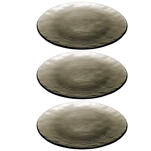 ???????? Toyo Sasaki Glass 46068SM Nuage Plate 240, Made in Japan, Gray, Approx. 9.4 x 0.6 inches (24 x 1.4 cm), Set of 3