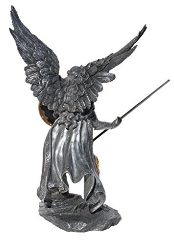 Estatua del Arcángel Rafael en Resina y Metal 13.6" miniatura 3