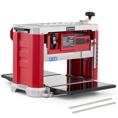 ZELCAN 2000W Raboteuse à Bois 15A, Dégauchisseuse d'Établi Raboteuse Stationnaire Automatique Électrique 33 cm, 2 Lames 20000 coupes/min, pour le Travail du Bois