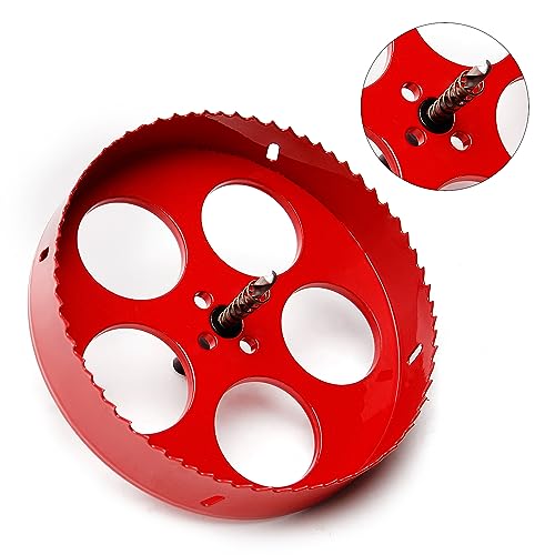Utoolmart 165mm Bi-Metal Hole Saw M42 High Speed Steel Holesaw Blade 25mm Cutting Depth Opener Cutter Drill Bit with Triangular Handle for Wood Sheet Metal Plastic Fiberboard - Image 4