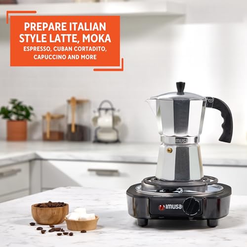 6-Cup Imusa USA Aluminum Stovetop Espresso and Coffee Maker (Silver) - image 8