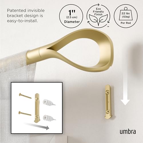 Umbra Loop Curtain Rod for Window, Adjustable 42" to 120", Gold by Umbra - Image 5