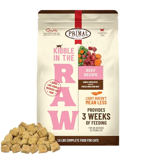 Primal Kibble in The Raw, Freeze Dried Cat Food, Beef, Scoop & Serve, Made with Raw Protein, Whole...