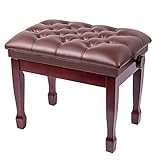 Taburete de piano ajustable en altura: El taburete de piano está equipado con un dispositivo de elevación hidráulico, que se puede ajustar girando la perilla lateral. El rango ajustable es 49-58cm / 19.3-22.8 pulgadas, y los niños también pueden usarlo libremente.