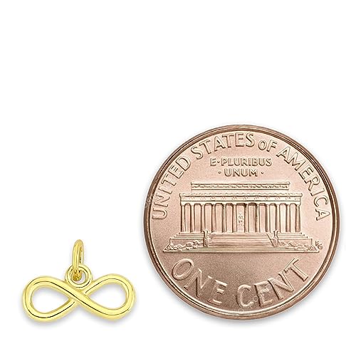 Solid Gold Infinity Microcharm in 10k or 14k, Dainty Cute Endless Love Charm Symbol with Clasp3