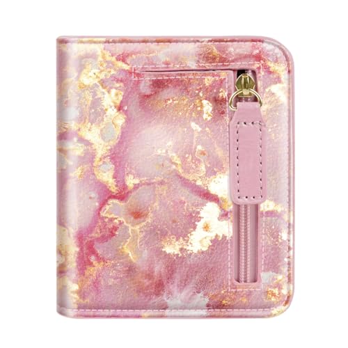 Image of Small Womens Wallet Thin Credit Card Holder Pocket Mini Purse | Compact Women Slim RFID Blocking Wallets Bifold Ladies Pocket Card Holders for Travel & Daily Use, Pink