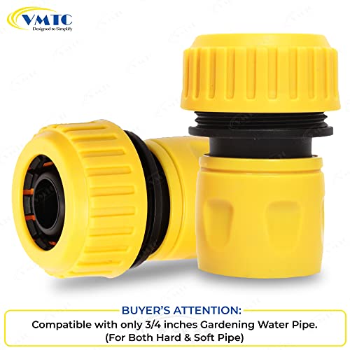 Image of VMTC Quick Connector Set (3 /4 inch): 2-Piece Kit for Gardening & High-Pressure Car Washers (Compatible with Karchre K1-K7, Bosch AQT, Black & Decker, Hubertt, and More)
