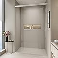 44-48 in. W X 72 in. H Double Sliding Shower Door Tempered Glass Brushed Nickel Double Sliding Bypass Bathroom Walk-in Shower Durable