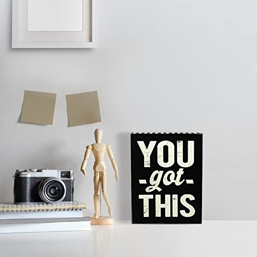 Sany Dayo Home You Got This 6 X 8 Inches Inspirational Wood Box Signs, Wall And Office Desk Decor For Women #TOP5