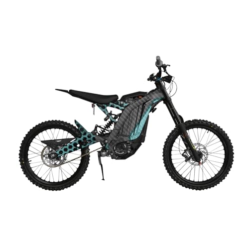 Image of Carbon Fiber Surron Light Bee Graphics Kit Wrap - Hex Cyan - Sur-Ron Skin - Premium 3M Vinyl Protective Wrap Decal Cover - Easy to Apply | Crafted in The USA by MightySkins