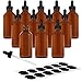 Belle Vous Goteros Cuentagotas Cristal (Pack de 12) 60 ml Botellas Vacías con Cuentagotas y Etiquetas – Botella Vacía Tintura Para Aceites Esenciales/de Belleza, Aromaterapia y Más