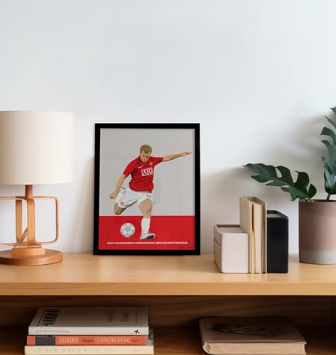 Image of QUOTE - UNQUOTE ART Manchester United Poster, Paul Scholes,11x14 inches, Black Frame