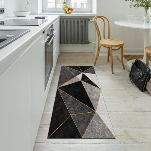 Alfombra de pasillo negra de 70x180 cm ideal para dar la bienvenida en casa 5