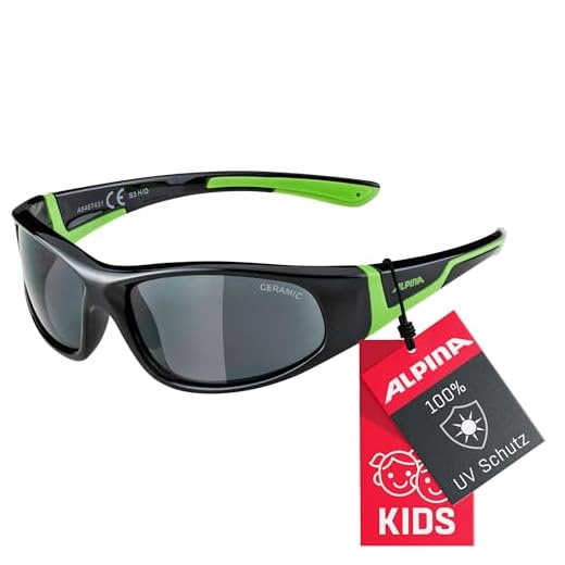 ALPINA Unisex - Kinder, FLEXXY Sonnenbrille, black-green, One size 6 ALPINA Unisex - Kinder, FLEXXY Sonnenbrille, black-green, One size