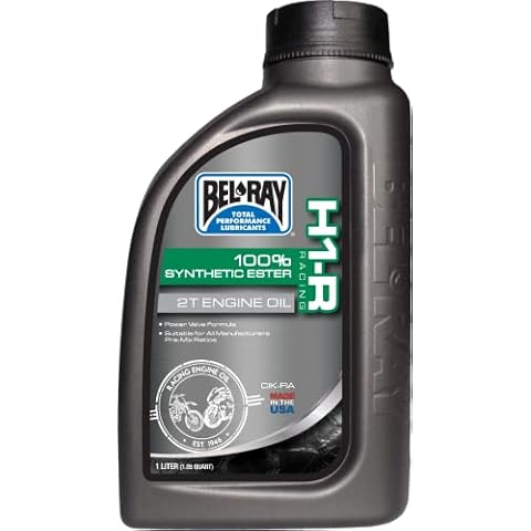BEL RAY LUBRICANT H1-R Racing 100% Synthetic Ester 2T Engine Oil - 1L. (1) Cover