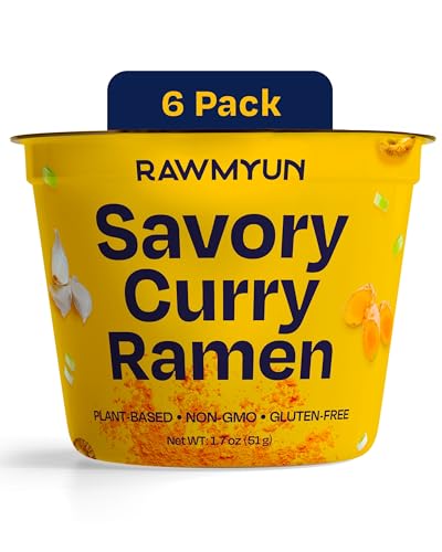 RAWMYUN Gluten-Free Vegan Korean Curry Ramen Cup Noodles