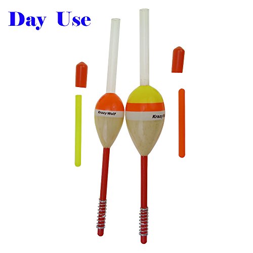 Krazywolf Day-Night Use Balsa Spring Fishing Floats,3/4 to 1 Inch,Pack of 12 - Thumbnail 4