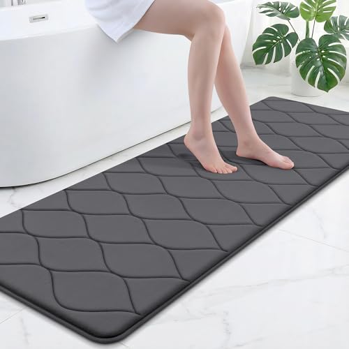 Image of Smiry Memory Foam Bath Mat 70x24, Ultra Soft Absorbent Bathroom Rugs