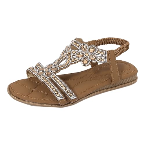 Sandalias cuñas para mujer con pedrería ideales para paseos de verano y looks bohemios elegantes