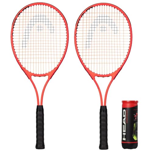 Head Radical - Juego de 2 Raquetas de Tenis para Adultos con Fundas Protectoras y 3 Pelotas de Tenis