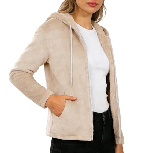 Women Jackets Zip Up Coats Clothes Hooded Clothing with Pockets - image 1