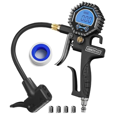 Digital Bike Tire Inflator with Pressure Gauge — Bicycle Tire Gauge Presta to Schrader Valve Adapter for Air Compressor Cover