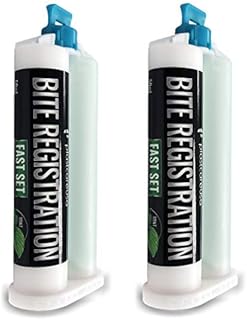 Bite Registration Material, Fast Set, Made in Germany Mint Flavor, Set of 2 50ml Cartridges, No Mixing Tips