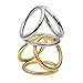 Gold and Silver 3-Ring Twisted Design Men's Stretching Accessory, Compact and lightweight-USZF78 (Gold)
