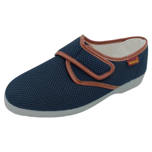 Zapatillas Caballero - Cómodas - con Velcro y sin Velcro - Flexibles y Anatómicas - Perfectas para Personas Mayores (MODELO VELCRO 1, Sistema tallas calzado EU, Adulto, Hombre, Números, mediano, 40)