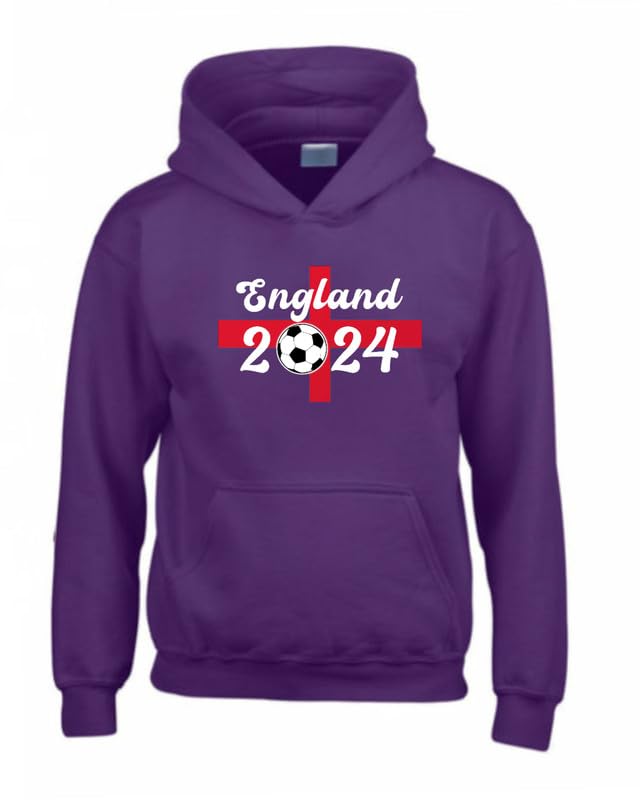 Sweat Angleterre Football 2024 grand col à capuche et manches longues confort
