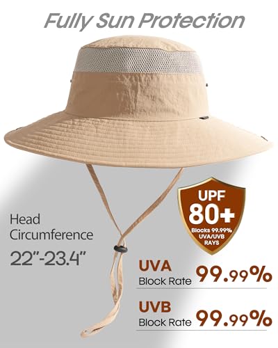 FURTALK Sun Hats for Men Women Fishing Hat UPF 80+ Breathable Wide Brim Hiking Summer UV Protection Bucket Hats - Image 3